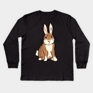 Brown Baby Bunny Kids Long Sleeve T-Shirt